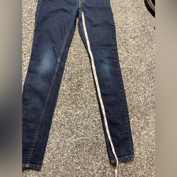 All Saints Y2K Ashby Blue Medium Wash Low Rise Skinny Size 24 motorcycle punk - Picture 12 of 12